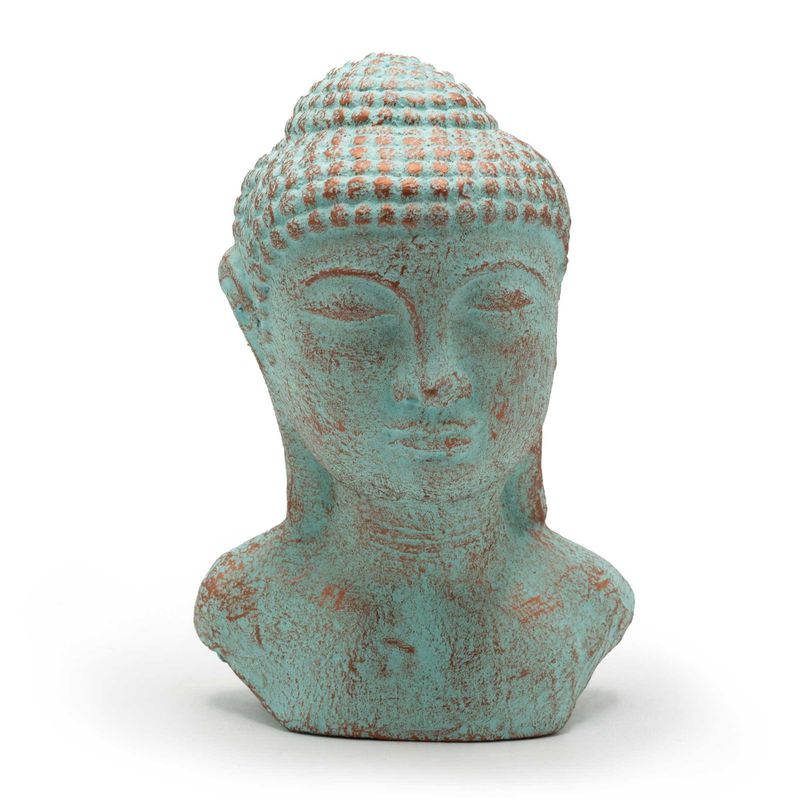 Tranquility Buddha Head - Green Copper