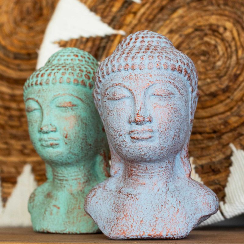 Tranquility Buddha Head - Blue Copper