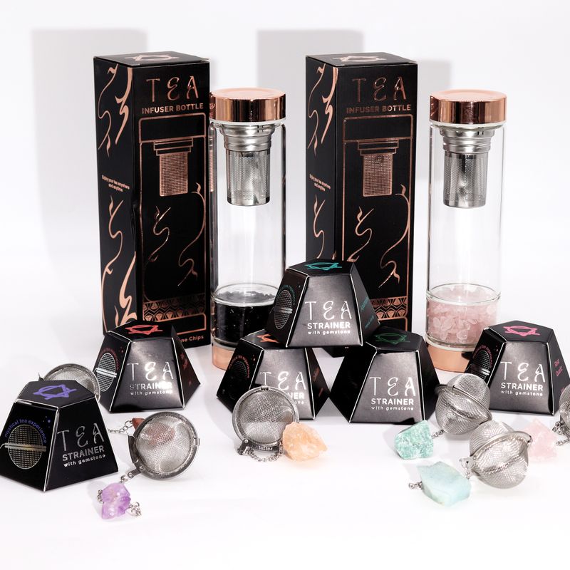Raw Crystal Gemstone Tea Strainer Starter Pack