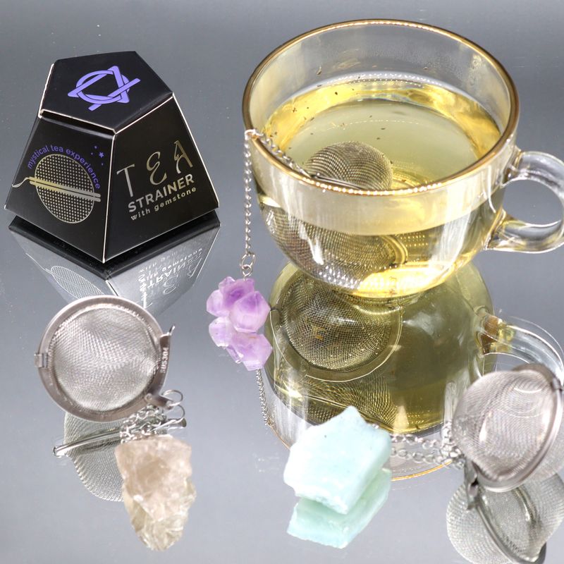 Raw Crystal Gemstone Tea Strainer Starter Pack