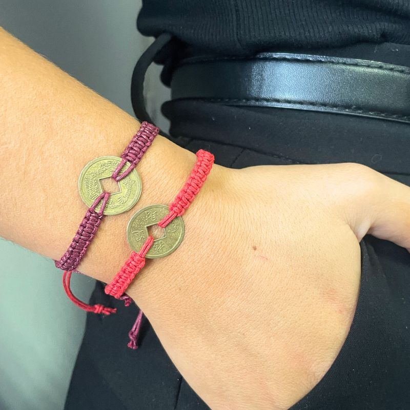 Handmade Friendship Bracelet - Lucky Friends Feng Shui Coin (asst)