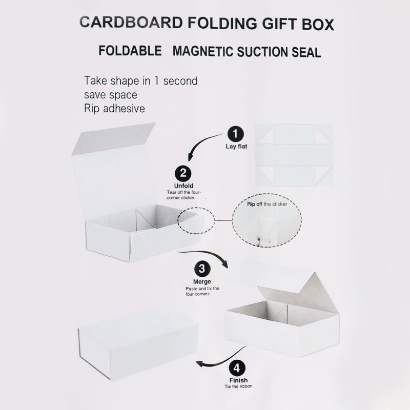 Flat Pack Gift Box - Medium Square (20x18.2x8cm) - Ivory