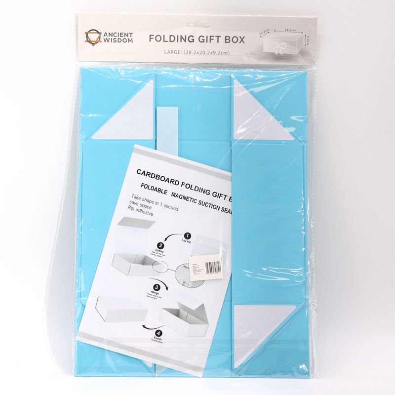 Flat Pack Gift Box - Large (28.2x20.2x9.2cm) - Baby Blue