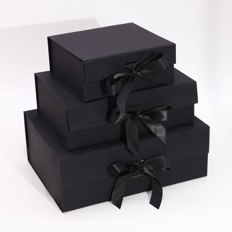 Flat Pack Gift Box - Large (28.2x20.2x9.2cm) - Black