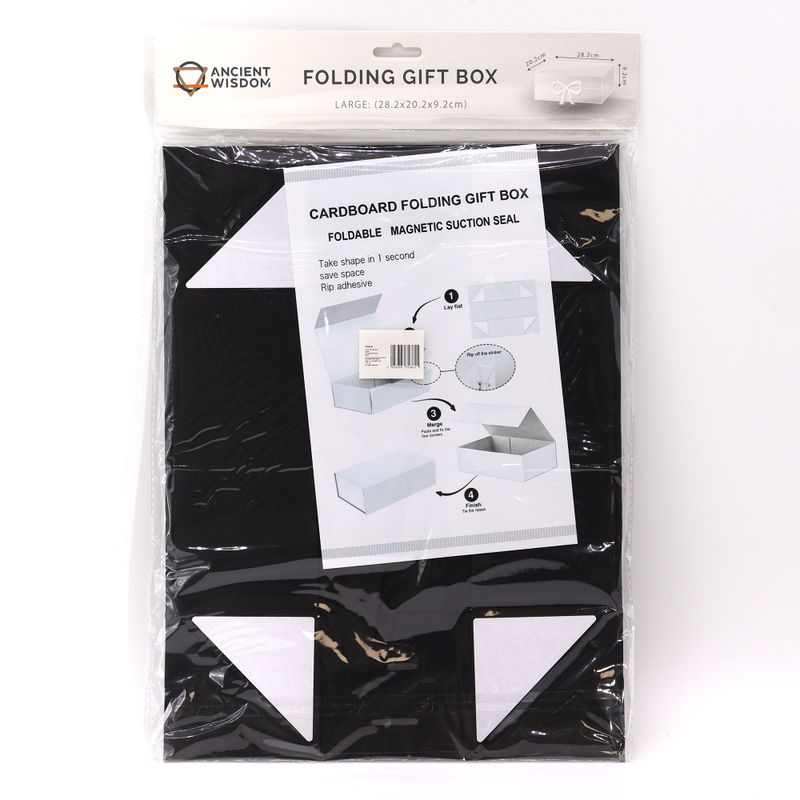 Flat Pack Gift Box - Large (28.2x20.2x9.2cm) - Black