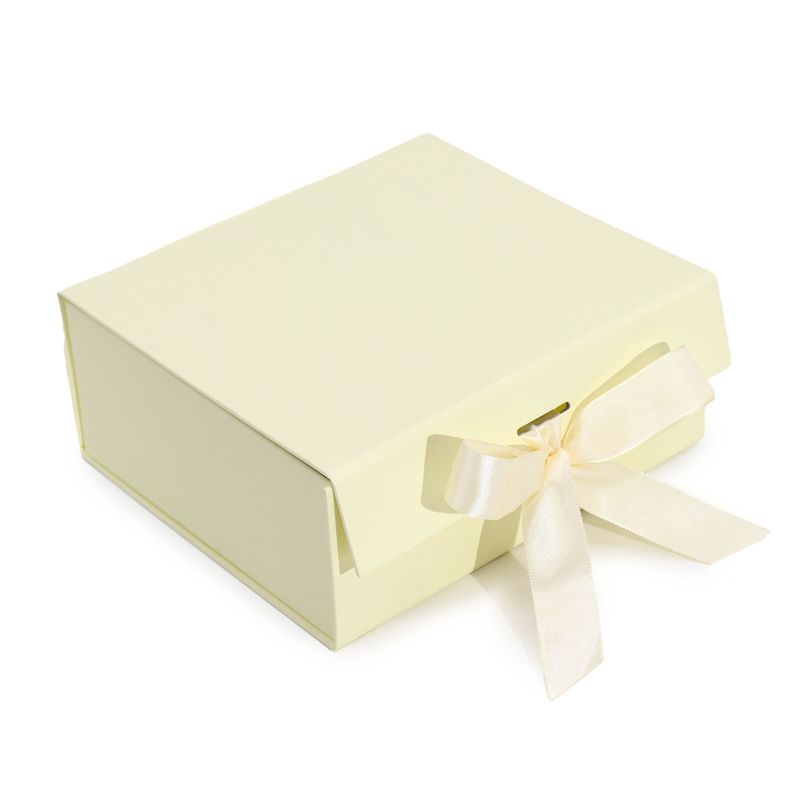 Flat Pack Gift Box - Medium Square (20x18.2x8cm) - Ivory