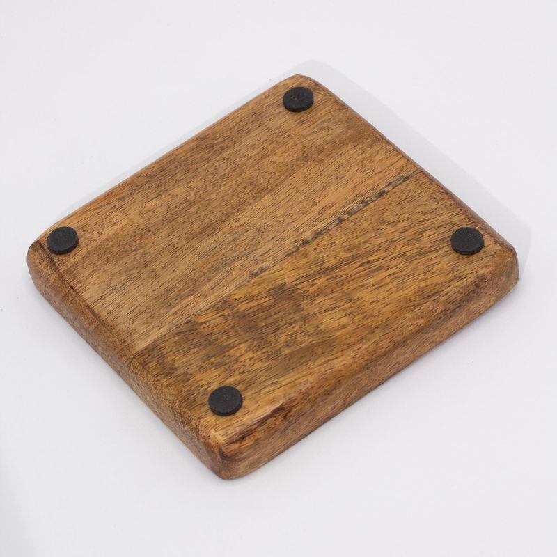 Big Square Trinket Tray 15x15x2.5cm - Mushroom Design Orange