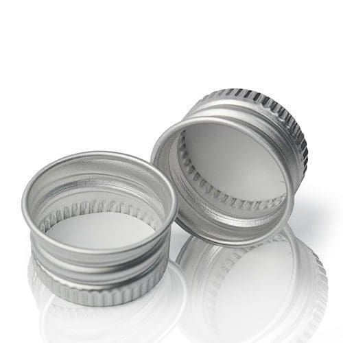 Cap for Glass Dropper Bottle 18mm (for 5ml & 100ml) - Aluminum Silver