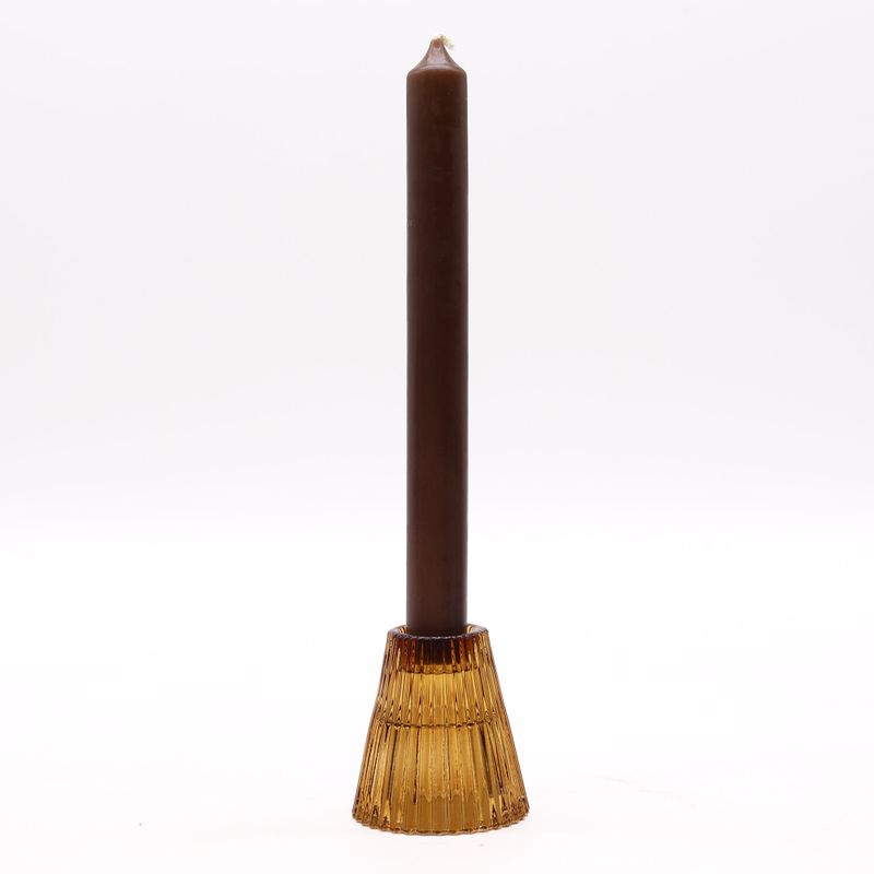 Flip Dinner Candle / Tealight Holder - Antique Amber