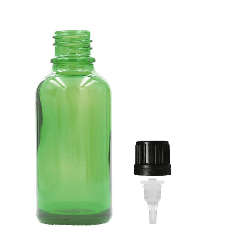 50ml Green Glass Dropper Bottle  - No Cap
