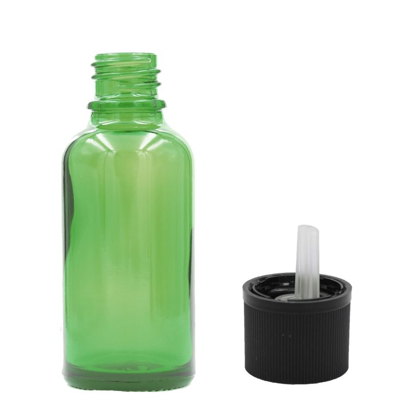 50ml Green Glass Dropper Bottle  - No Cap