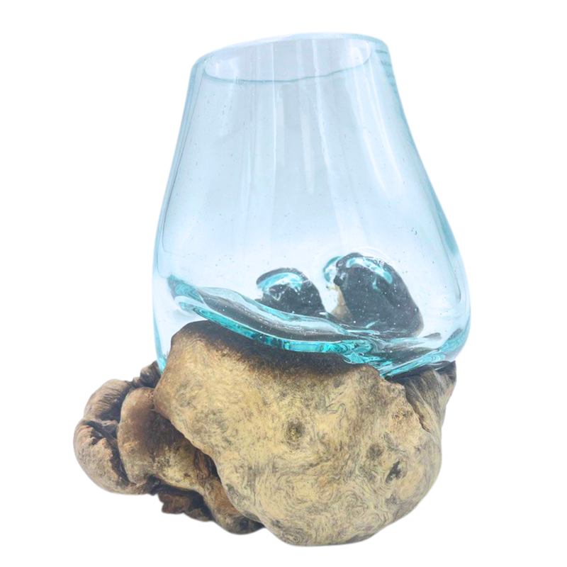 Molten Glass on Rare Parasite Wood - large