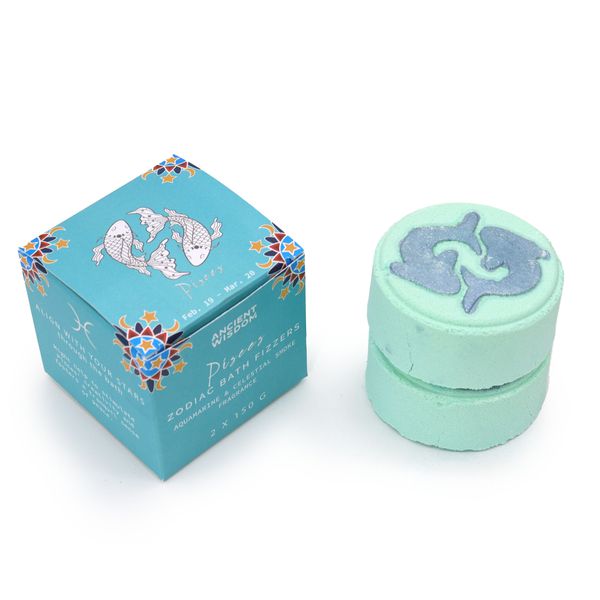 Box of 2 Zodiac Bath Fizzers with Horoscope - Pisces