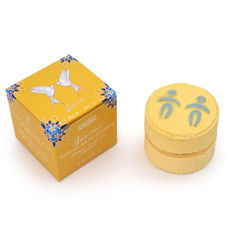 Box of 2 Zodiac Bath Fizzers with Horoscope - Gemini