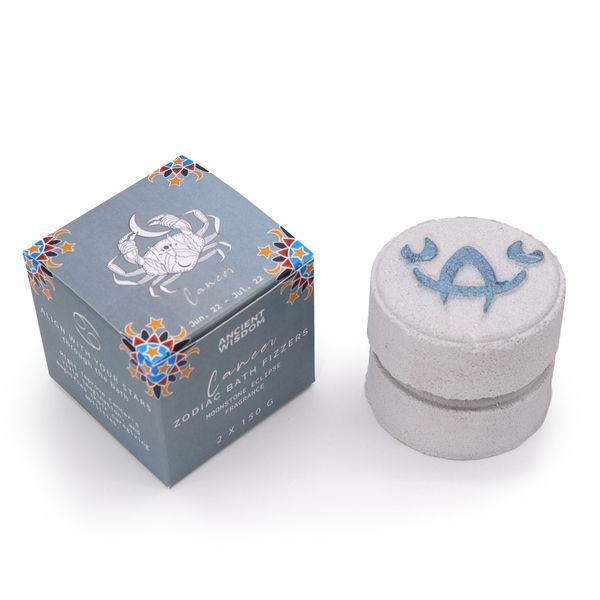 Box of 2 Zodiac Bath Fizzers with Horoscope -  Cancer