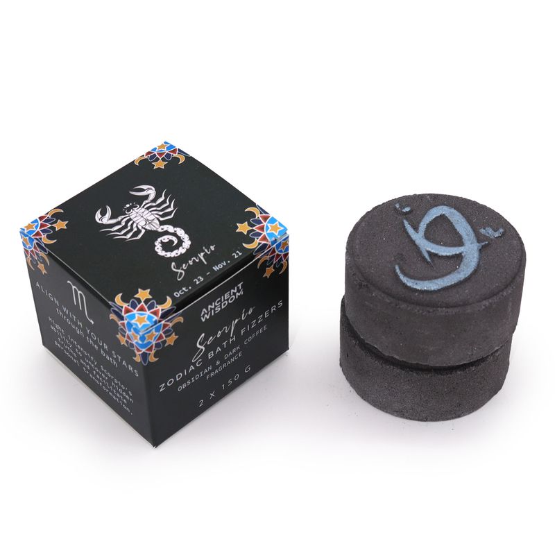 Box of 2 Zodiac Bath Fizzers with Horoscope - Scorpio