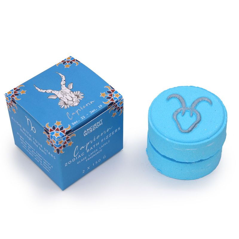 Box of 2 Zodiac Bath Fizzers with Horoscope - Capricorn