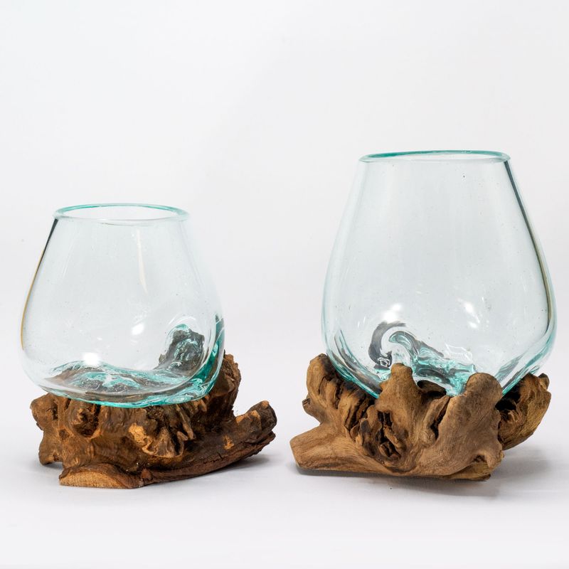 Molten Glass on Rare Parasite Wood - large