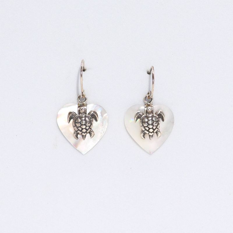Shell & Silver Earrings - Sea Turtle - MOP