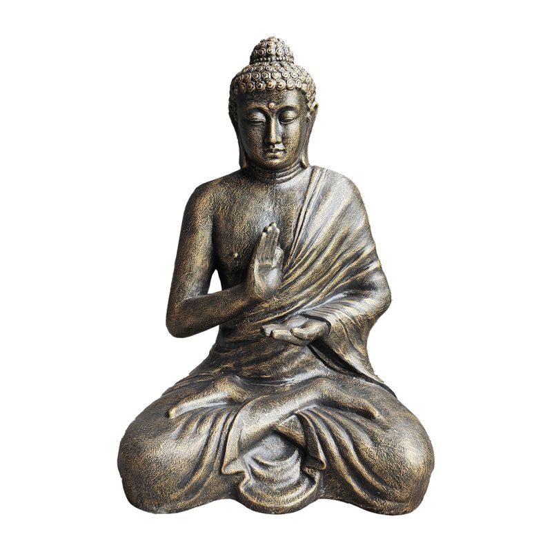 Large Antique Gold Buddha Meditation in Stupa - 1.5m