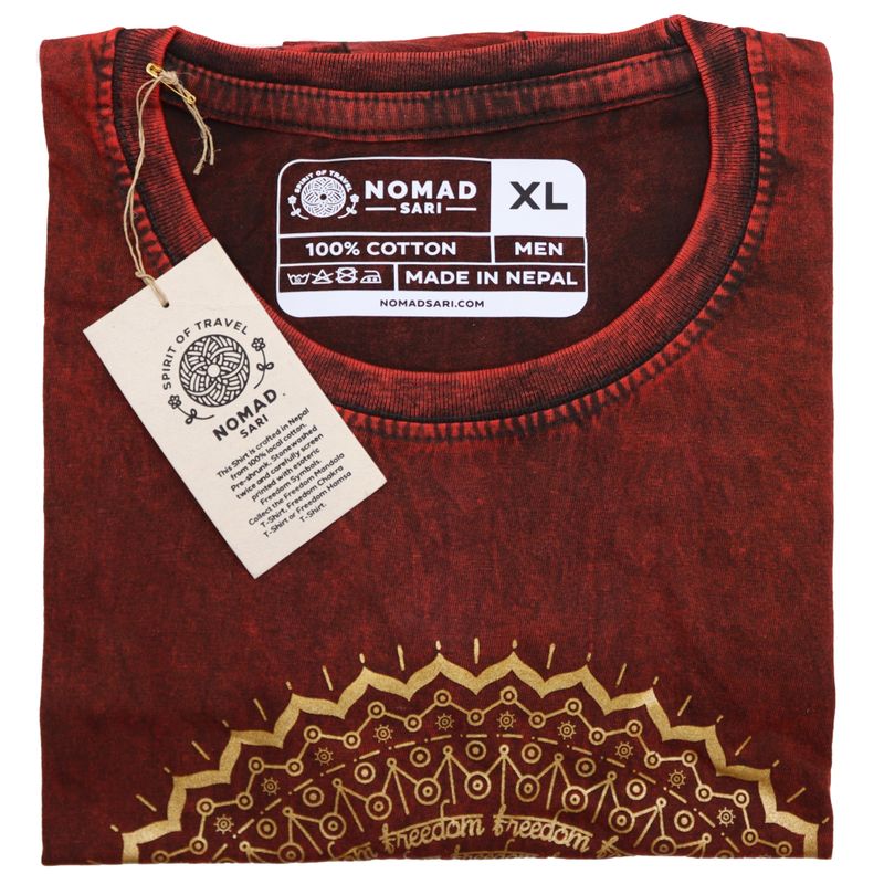 XLarge Stone Washed T-Shirt - Hamsa - Maroon