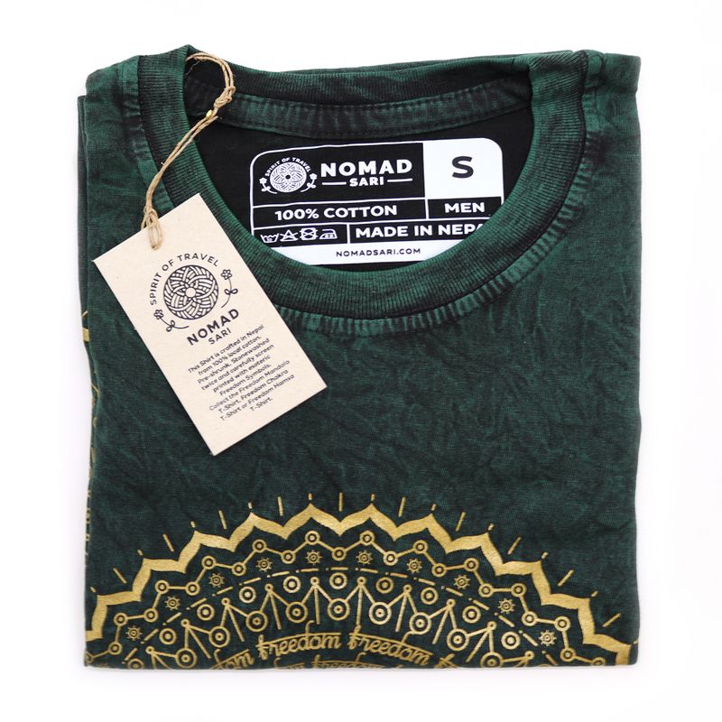 Small Stone Washed T-Shirt - Mandala - Green