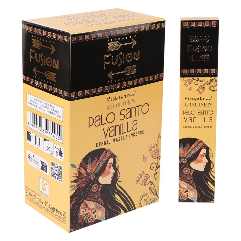 15g Golden Fusion Incense Sticks - Palo Santo and Vanilla