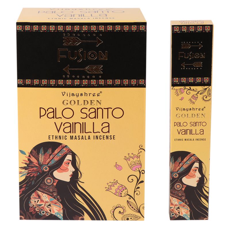 15g Golden Fusion Incense Sticks - Palo Santo and Vanilla