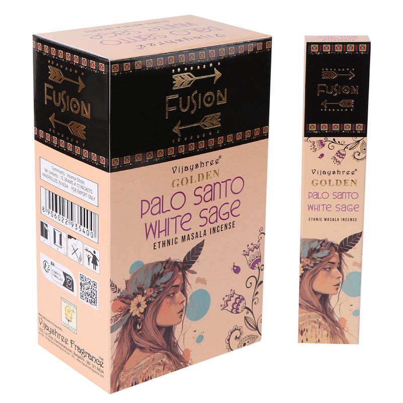 15g Golden Fusion Incense Sticks - Palo Santo and White Sage