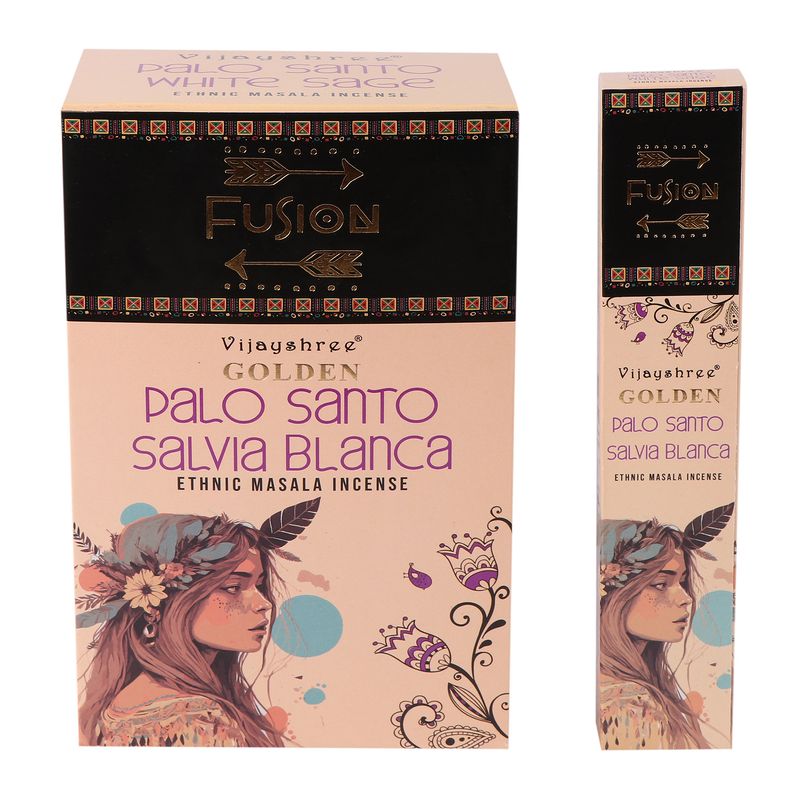 15g Golden Fusion Incense Sticks - Palo Santo and White Sage