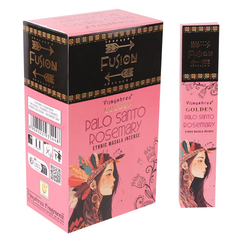 15g Golden Fusion Incense Sticks - Palo Santo and Rosemary