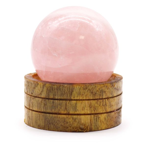 Gemstone Crystal Sphere 50mm - Rose Quartz with Stand