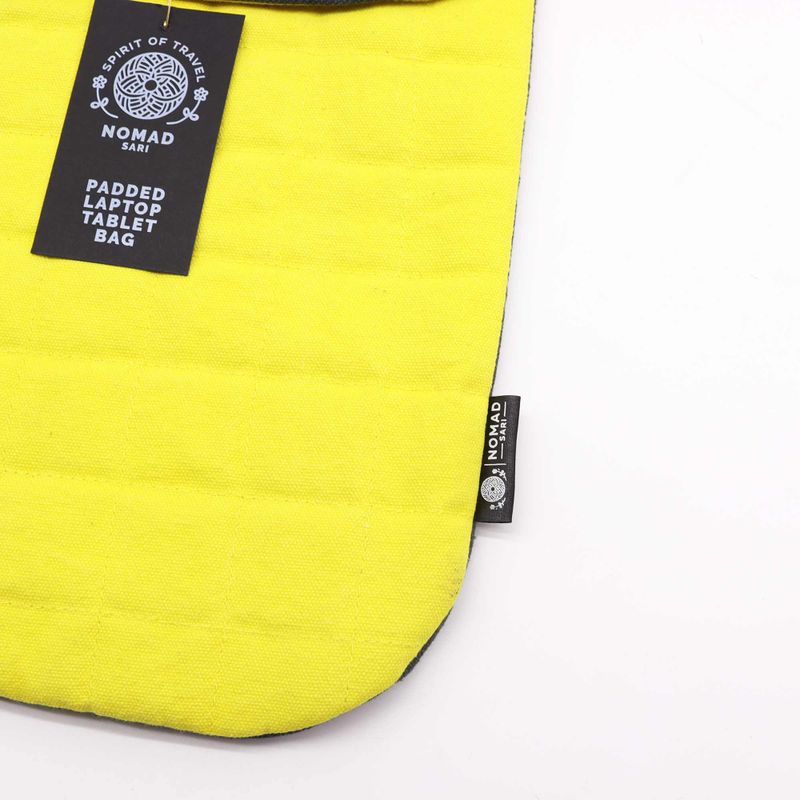 Laptop Padded Pouch - Crazy Yellow - 14oz Stonewash