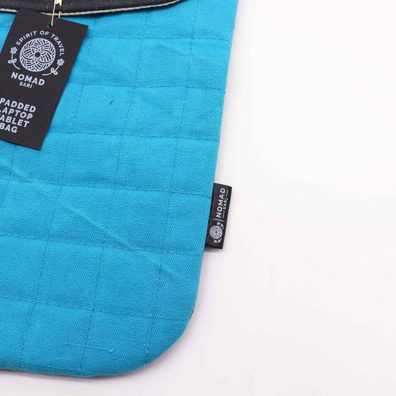 Laptop Padded Pouch - Terrific Turquoise - 14oz
