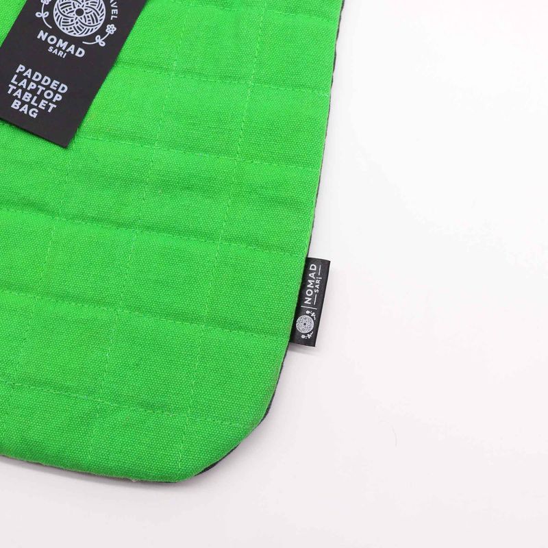 Laptop Padded Pouch - Frog Green - 14oz Stonewash