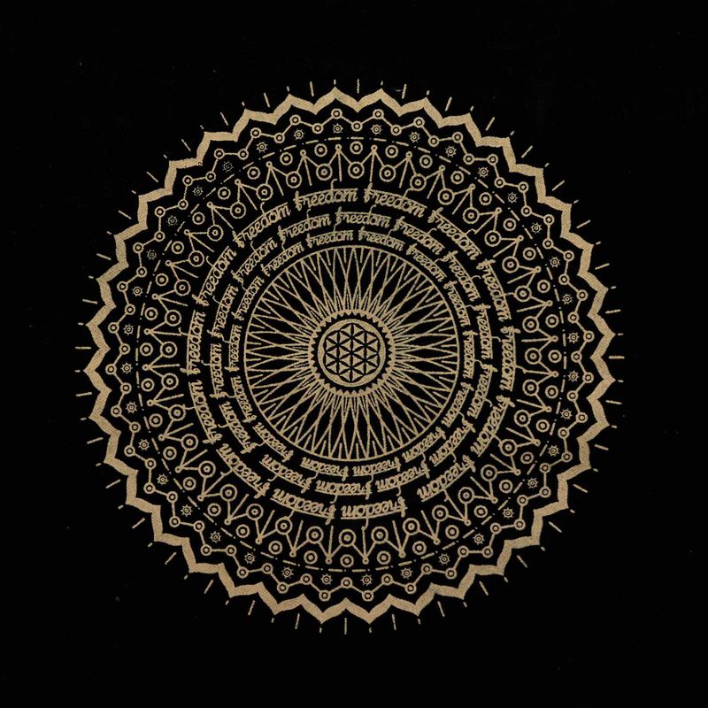Oversized Tote Bag Chocolate Stonewash 14oz - Freedom Mandala