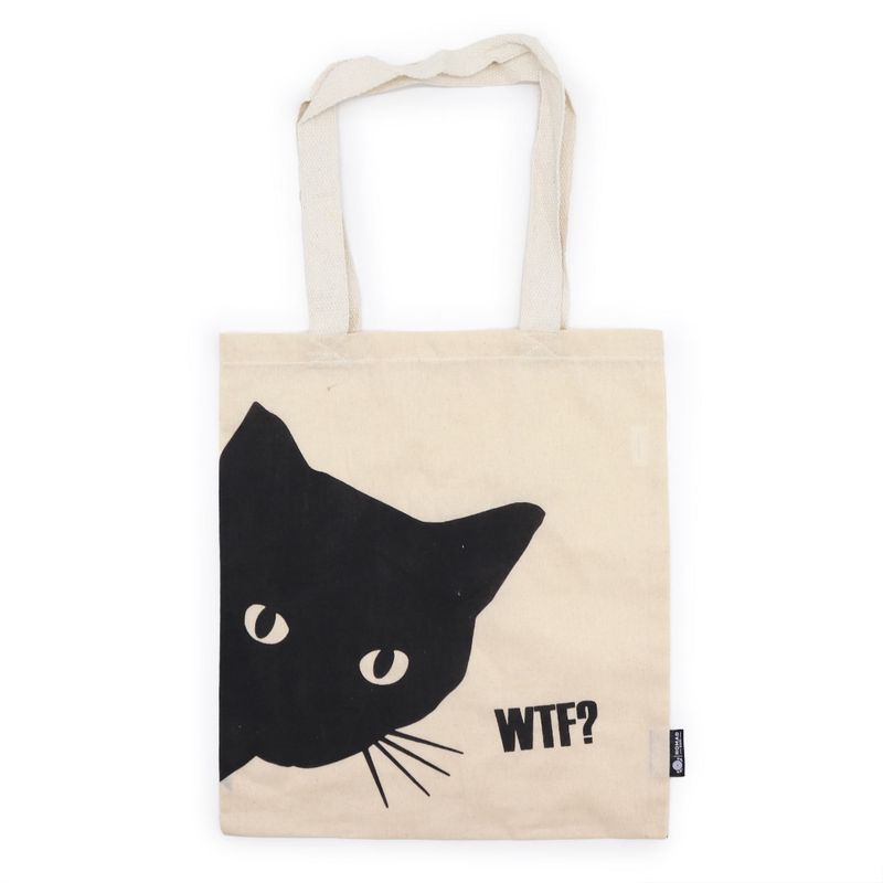 Iconic Basic Tote Bag - Black Cat - (40x36cm) - Natural 4oz