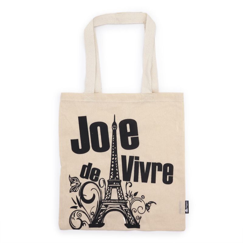Iconic Basic Tote Bag - Joie de Vivre- (40x36cm) - Natural 4oz