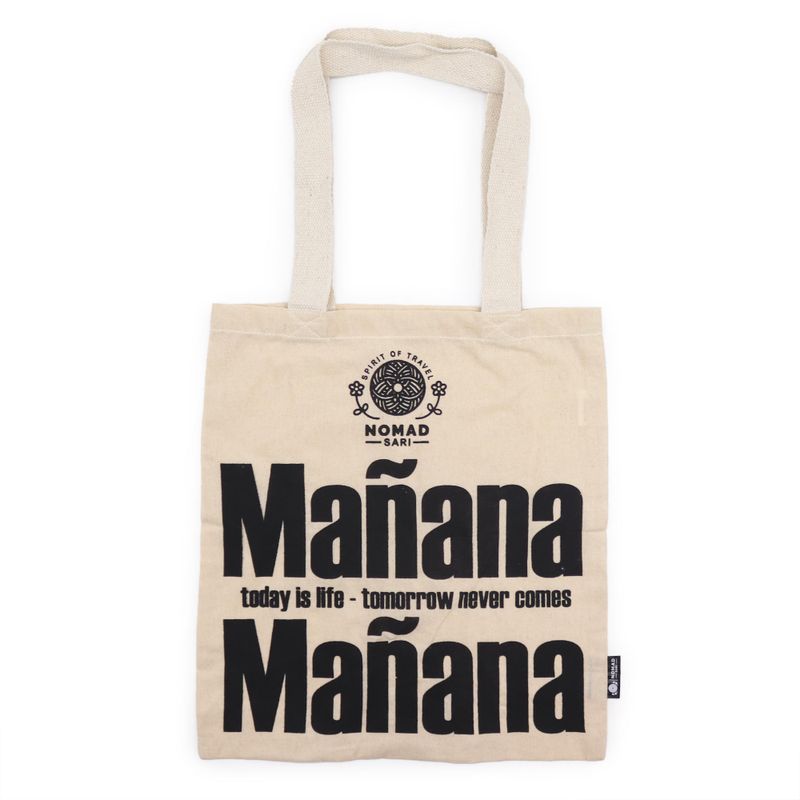 Iconic Basic Tote Bag - Mañana Mañana - (40x36cm) - Natural 4oz