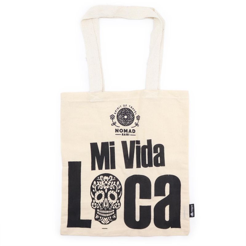 Iconic Basic Tote Bag - Mi Vida Loca - (40x36cm) - Natural 4oz
