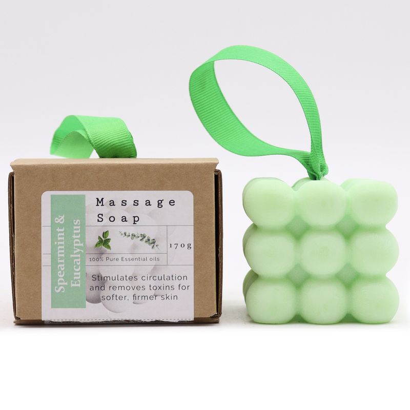 Boxed Single Massage Soaps - Spearmint & Eucalyptus