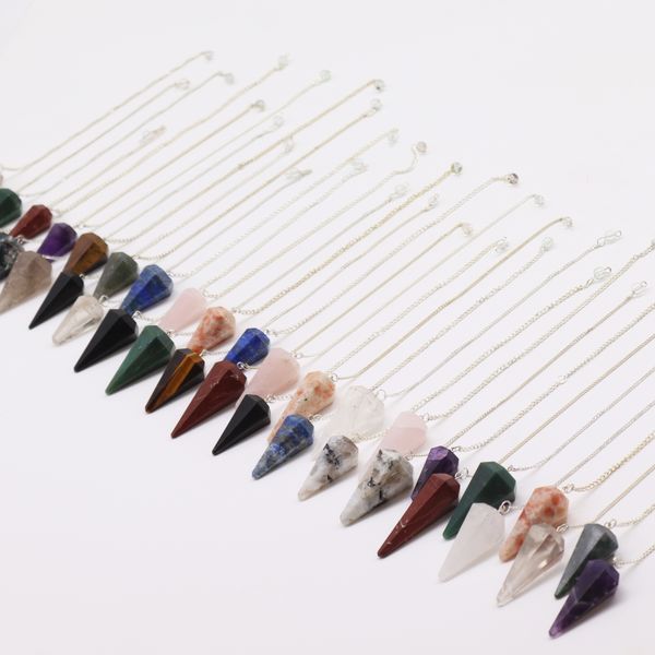 Gemstone Pendulum Starter (12x 3 Crystals) 4cm - 6 Sides Pyramids