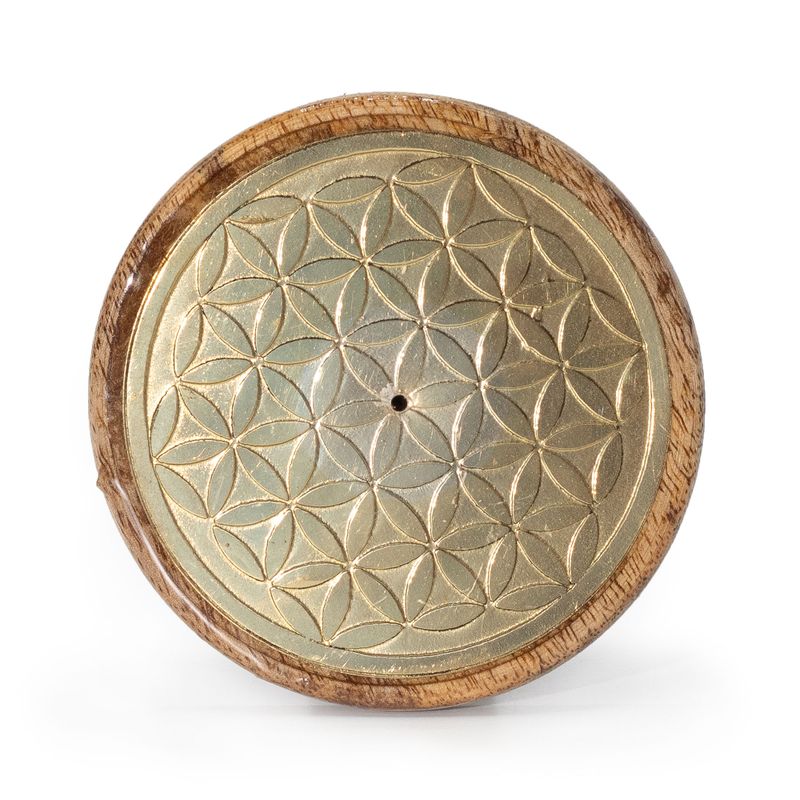 Gold on Mango Wood - Flower of Life