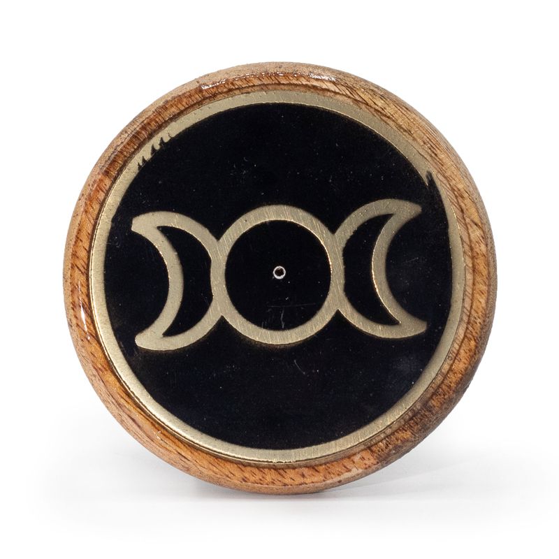 Gold & Black on Mango Wood - Triple Moon