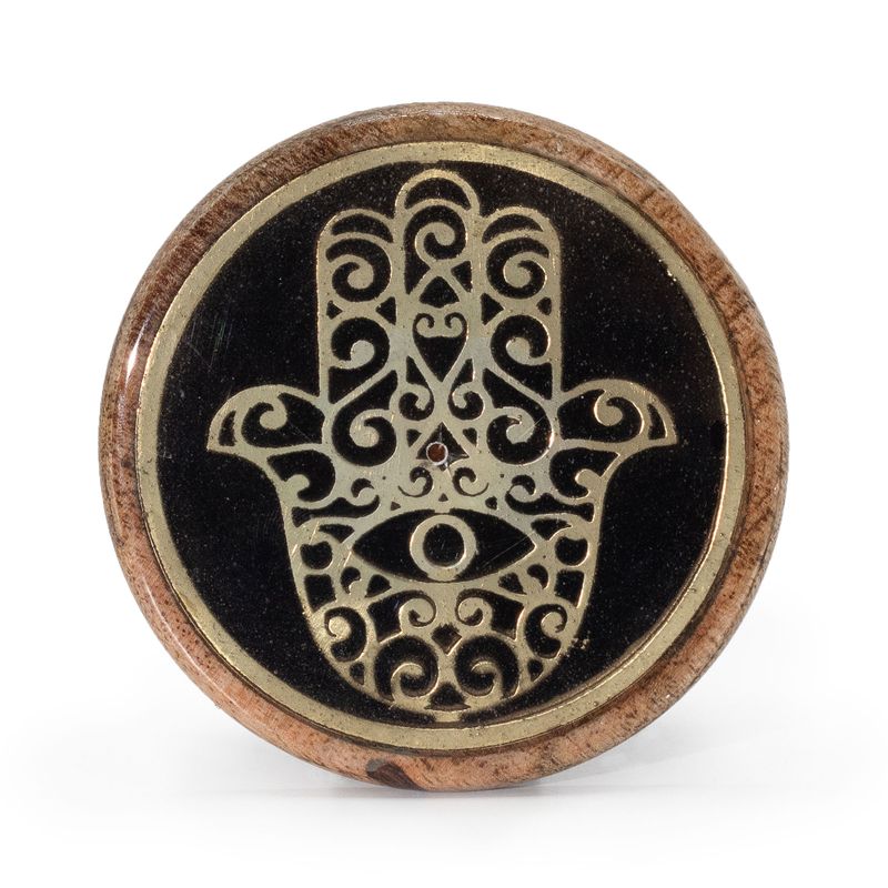Gold & Black on Mango Wood -  Hamsa