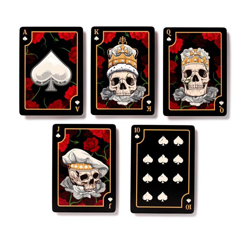 Box of 12 Skulls and Roses Standard Playing Card Deck