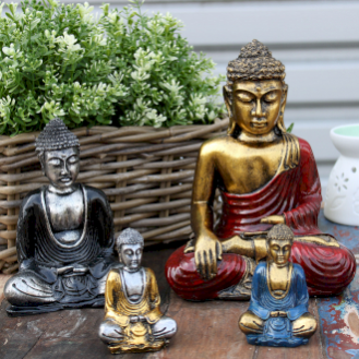 Hand-Painted Balinese Buddha Statues