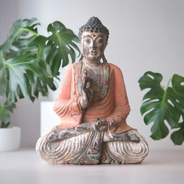 Vintage Hand Carved Buddha Statues