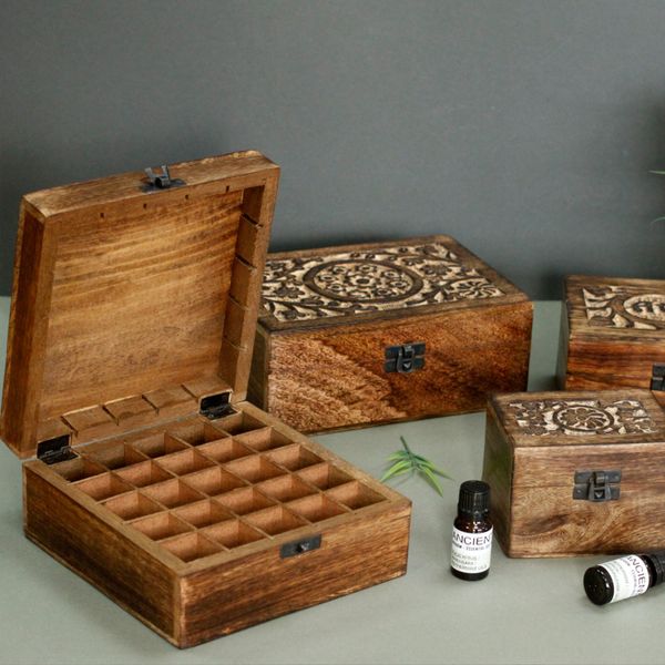 Aromatherapy Floral Carved Boxes