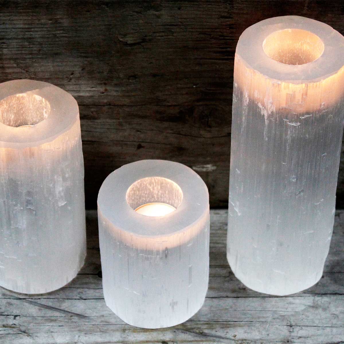 Selenite Candle Holders